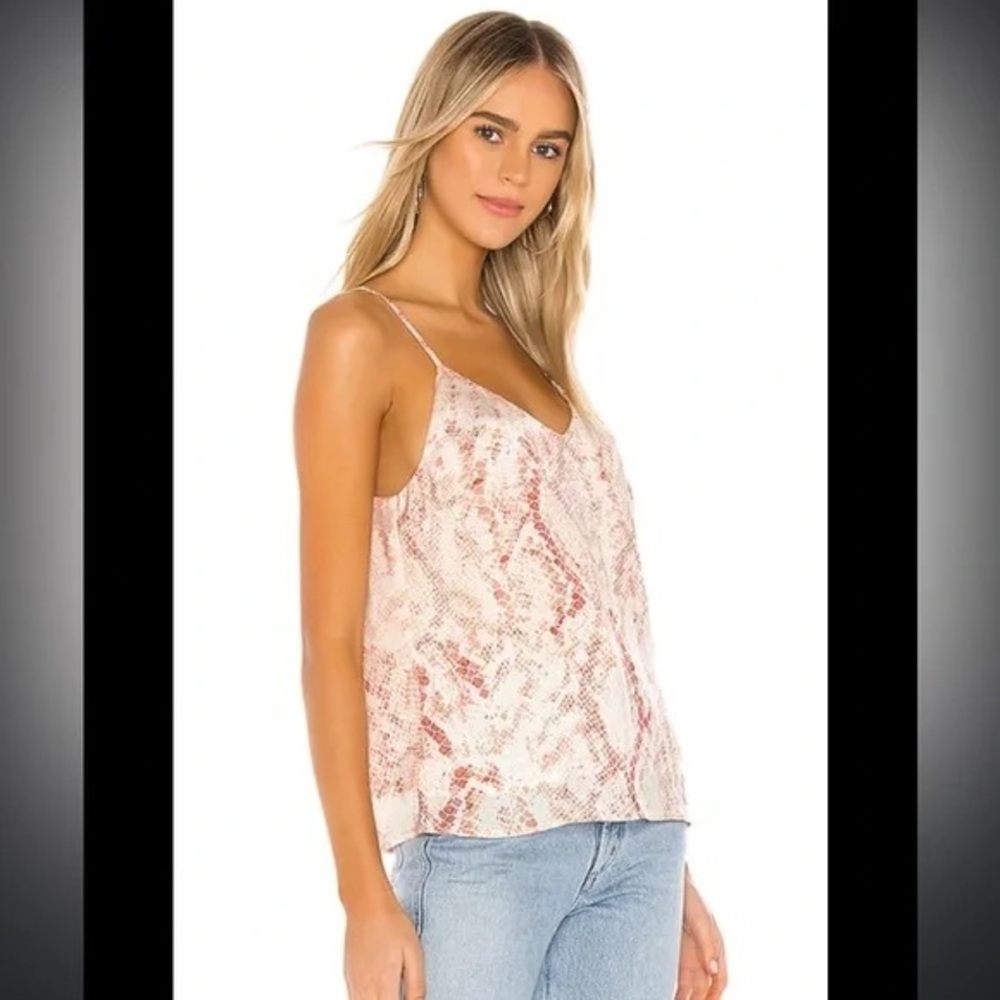 Cupcakes & Cashmere Pink Snake Skin Print Fitted Sleeveless Camisole